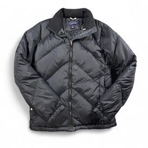 Lands’ End Women’s S Black Down Puffer Jacket Quilted Winter Coat